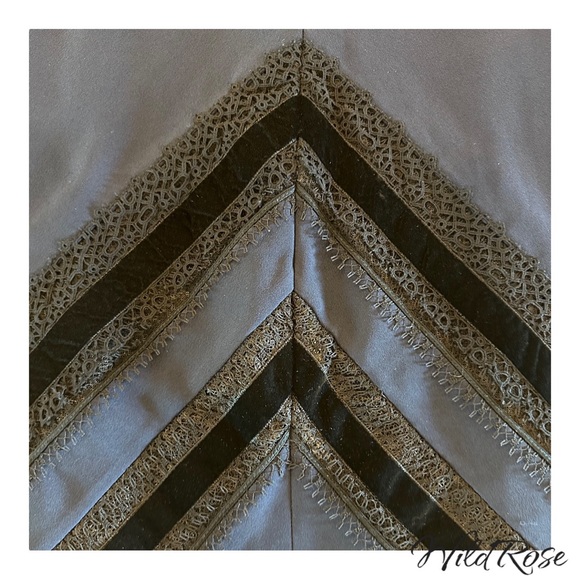 ROLAND MOURET NAVY BLUE BLACK LAC3 & VELVET PENCIL SKIRT SZ US 10 - Picture 10 of 17